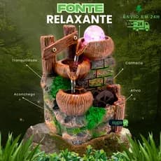 Fonte de Água Cascata Decorativa em Resina 3 Quedas Bivolt