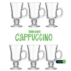 Jogo 3 e 6 Peças Canecas Capuccino Nespresso Em Vidro Coffee 230ml