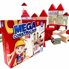 Jogo Mega Construções 45 Peças Pais e Filhos Bloco De Montar