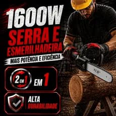 Esmerilhadeira E Serra Elétrica 1100W Com Disco Kit 2 em 1