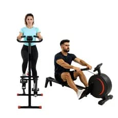 Kit Fitness Simulador De Remo e Escada Máquina Aparelho Remada Escalada / Caminhada Treino Em Casa Exercícios Academia