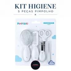 Kit Higiene Bebê 5 Peças Pimpolho Branco Banho Cuidados Infantil Recém-Nascido Enxoval