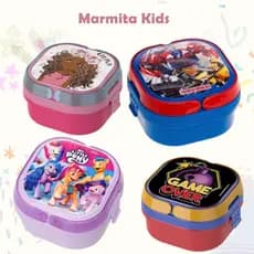 Kit Marmitinha Kids Pote Com Alça e Divisória Escolar Lanche Plasvale ou 1 unidade