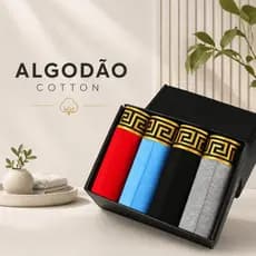 Kit 3 Cueca Pima Cotton Box Boxer Algodão Importa Masculina Top Premium Luxo