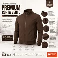 Jaqueta Premium P ao G4 Forrada com elastano Masculina Corta Vento Bomber gola alta casaco e Reforçada Inverno Frio