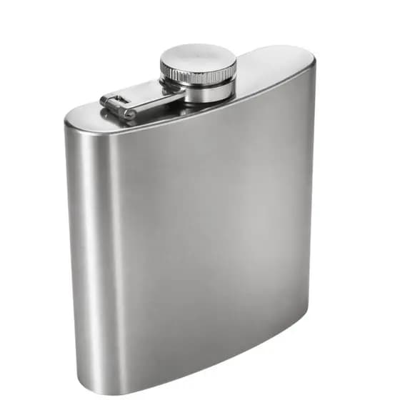 Kit 1 ou 2 Cantil De Bolso Em Aço Inox 224 Ml Porta Bebida Prateado Resistente Não Amassa