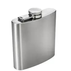 Kit 1 ou 2 Cantil De Bolso Em Aço Inox 224 Ml Porta Bebida Prateado Resistente Não Amassa