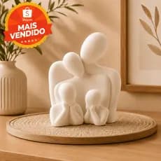 Escultura Decoração Família 1|2|3 Filhos Minimalista Para Sala Quarto Escritório - Estatua Amor e União