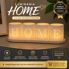 Luminária Decorativa HOME com Bandeja Decoração Moderna para Sala Quarto Escritório e Ambiente Aconchegante