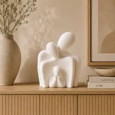 Escultura Família Moderna Decoração Abstrata Para Sala Quarto Escritório Clinica