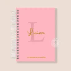 CADERNETA DE SAÚDE VACINAÇÃO CLÁSSICA CLEAN MENINA ROSA CAPA DURA PERSONALIZADA COM NOME DO BEBE MINIMALISTA