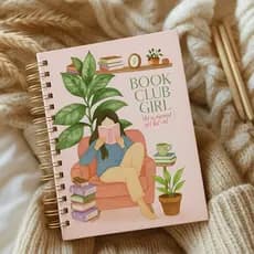 Caderno Diário de Leitura Para Resenhas Book Club Girl Capa Dura Personalizada