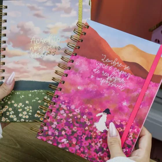 Caderno Vision Board Diário de Sonhos Personalizado Metas Objetivos