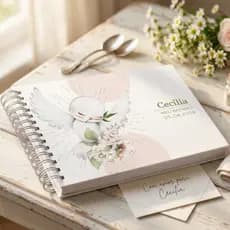 Caderno Livro de Mensagens Assinaturas Batizado  - Capa Dura Personalizado - Várias Cores - Batismo