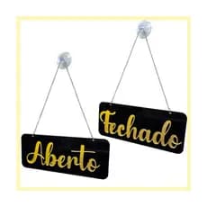 Placa  de Sinalização Aberto Fechado Com Ventosa