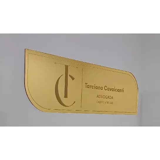 Placa Sinalização De Porta Personalizada em Acrilico Espelhado Luxo Linda