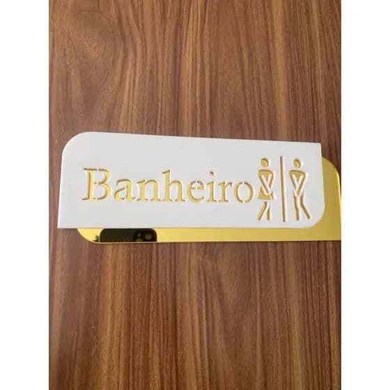 Placa De Sinalização Banheiro Plaquinha decorativa para banheiro plaquinha de sinalização Plaquinha em acrílico