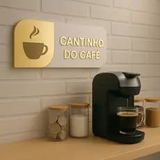 Letreiro Cantinho Do Café Acrílico Espelhado