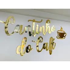 Espelho Decorativo Cantinho Do Café Em Acrílico com Xícara