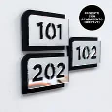 Placa Personalizada Número Porta em Acrílico Espelhado