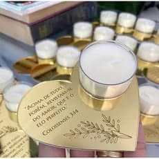 Porta Velas com Frase Personalizada - 14x12cm Decoração para sua casa