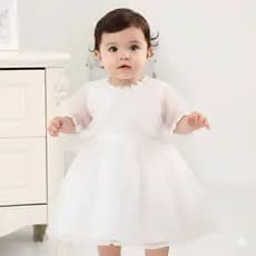Vestido infantil Batizado Luana com xale