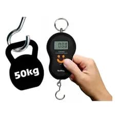 Balança de Gancho Metal Portátil Digital Mão Bolsa Mala Peixe Até 50kg