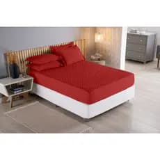Kit Com 3 Peças Protetor De Colchão + 2 Portas Travesseiros Cama Casal Queen Matelado