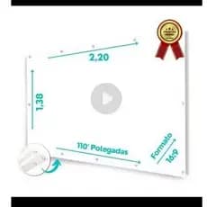 TELÃO TELA DE PROJEÇÃO COM 110 POLEGADAS MATTE WHITE * ANTI-LUZ JÁ VAI COM ILHÓS OBS: NÃO É TRANSPARENTE