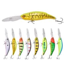 1 Peça 85mm/17.5g Flutuante Minnow Isca 3D Fisheyes Placa De Língua Longa Pesca Dura