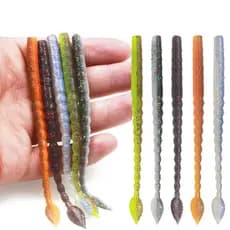 10 Peças 110mm/2.2g FTPR Macio Flutuante Macarrãoworm Isca De Peixe Swimbait Equipamento De Pesca De Duas Cores