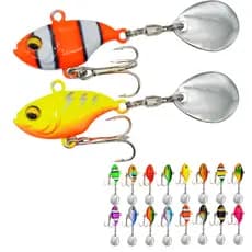 1 Peça 6cm/14g Afundando Spinner Colher De Metal Cauda Isca Dura Rotativa Vibração VIB Culter Truta