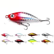 1 Peça 50mm 4.8g Minnow Isca De Pesca 3D Olhos Alta Qualidade Laser Afundando Dura