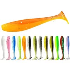 20 Peças 4cm/0.5g Isca De Pesca Macia Silicone Simulação De Lançamento Longo Cor Dupla Minhoca T-Tail
