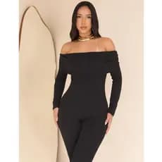Macacão Feminino Longo com Babado Manga Longa Ribanna Premium Moda Gringa Luxo Estilo Conforto Balada Noite