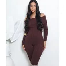Macacão Feminino Manga Longa Ribana Prime – Encorpado, Modela Corpo,Estilo,Fashion Sem Passar – Veste 38 ao 42