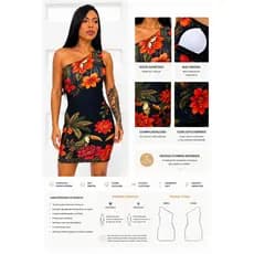 Vestido Feminino Curto Mula Manca Estampado Tropical Floral Animal Inspiração Linda Exclusivo Bojo Moda Confortavel
