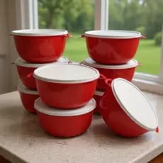 Kit Potes Plásticos 1L com Tampa | Bowl Hermético 1000ml | Marmita para Cozinha, Freezer e Micro