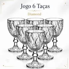 Jogo 6 Taças de Vidro Diamond 340ML