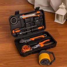 Super Kit Ferramentas Maleta Com 8 Peças Chave Inglesa E Alicate Universal Manutenção Básica