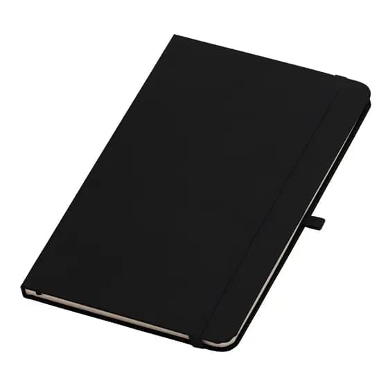 Kit 6 Cadernetas Tipo Moleskine 21x14 Pautada C/ Suporte De Caneta E Couro Sintético