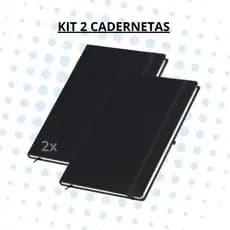 Kit 2 Cadernetas Tipo Moleskine 21x14 Pautada E S/ Pauta C/ Suporte De Caneta E Em Couro Sintético