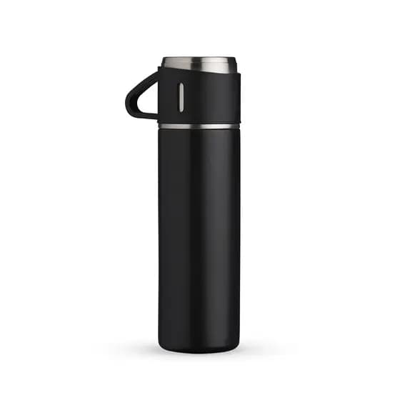 Garrafa Térmica Inox 450ml C/Tampa Caneca Base Antiderrapante Academia Fitness
