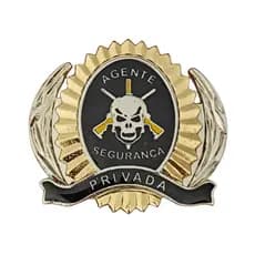 Brasão de Boina Segurança Privado Choque GM Broche Metal Ouro/dourado