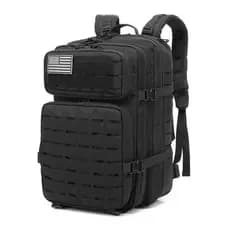 Mochila Preta Camping 50 litros Modular Bolsos Variados