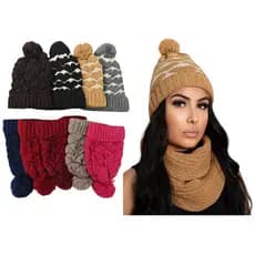 Touca de frio inverno feminino pom pom tricot