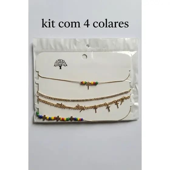 Kit com 4 Colares Infantil Cruz – Delicados, Coloridos e Cheios de Significado