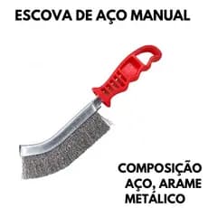 Escova De Aço Curva Manual Carbono Com Cabo Plástico De Limpeza Pesada Ou Respingos De Solda TOP Novo