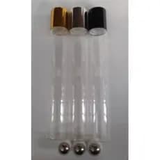 kit 10 vidros rollon 10ml incolor com tampas luxo