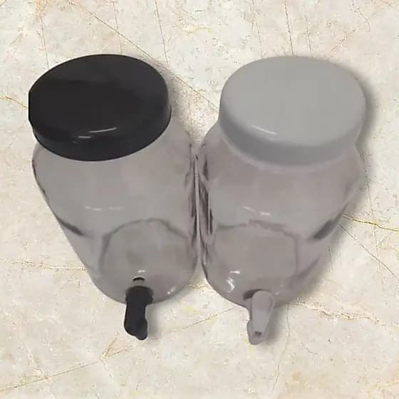 kit-2 suqueiras de vidro 3litros com tampa e torneira plastica